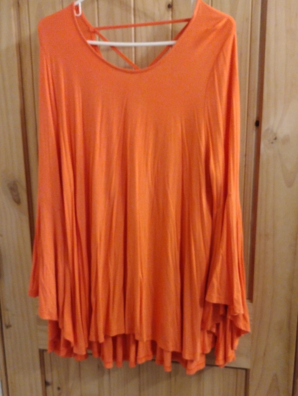 Women’s Flowing Orange Scoop Neck Top